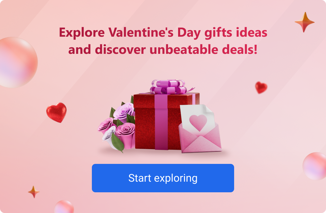 Explore Valentine's Day gift ideas and discover unbeatable deals! Start exploring.